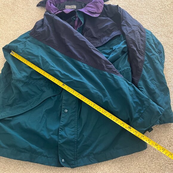 Lands End 90s Vintage Retro Utility Chore Barn Jacket Purple Teal Blue Large - Picture 7 of 8